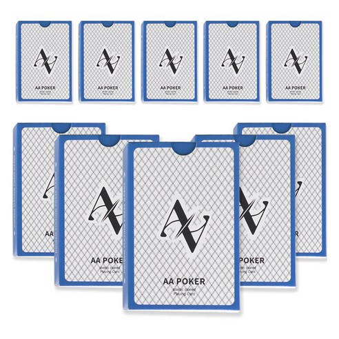 AAHM 포커 카드 브릿지 사이즈, 블루, 10세트