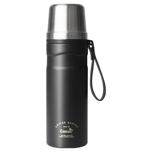 코맥 스텐 커피 보온 보냉병 VB3, 실버 + 블랙, 1개, 600ml