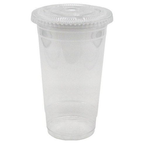 케이스코 PET 아이스컵 투명 590ml + 평뚜껑 세트, 100세트