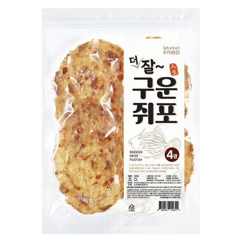 해야미 더 잘 구운 쥐포 4p, 80g, 1개