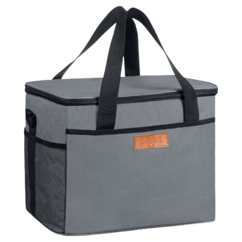 탄룩 휴대용 야외 캠핑 가죽라벨 아이스백, 그레이, 30L