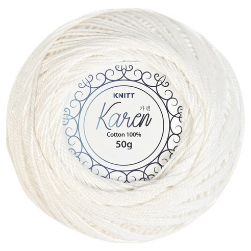 니뜨 카렌 순면 레이스 여름 소품 뜨개실 50g, 02 오프화이트, 1개