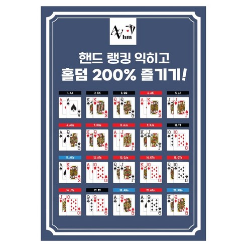 AAHM 홀덤족보 포맥스 A3 핸드랭킹5, 1개