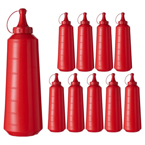 일상속반짝 빨간 끈캡 케찹 초장통, 10개, 700ml