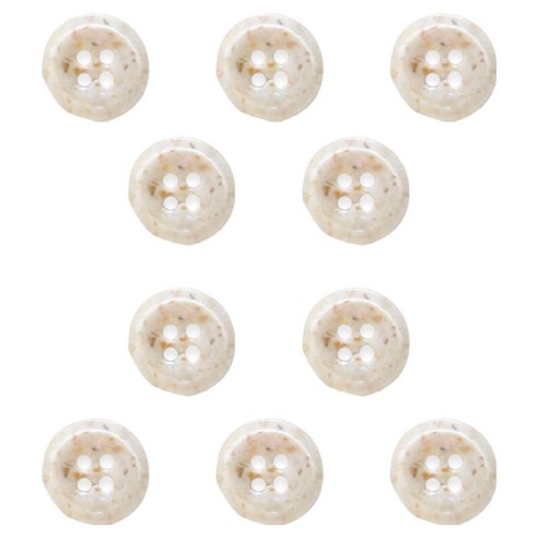 니뜨 봄 자개 단추 15mm, 아이보리, 10개