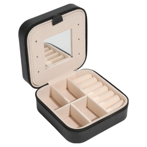 세컨드베스트 미니 수납함 휴대용 악세사리 보관함 10 x 10 x 5 cm, 블랙미러, 1개