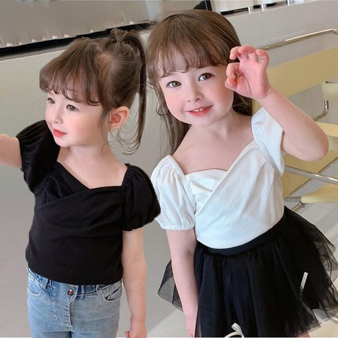 유블리 여아용 볼륨 셔링 블라우스 2종 세트