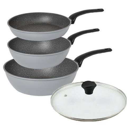 인터쿡 퀸센스 인터 후라이팬 3종 + 유리뚜껑 세트, 그레이, 1세트, 후라이팬 24cm + 궁중팬 28cm + 궁중팬 24cm + 유리뚜껑 28cm