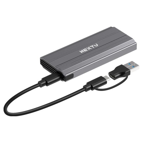 넥스트유 A타입/C타입 USB3.1 GEN2 10Gpbs 하슬랜 NVMe M2 SSD 외장하드 케이스, 실버, 10GB