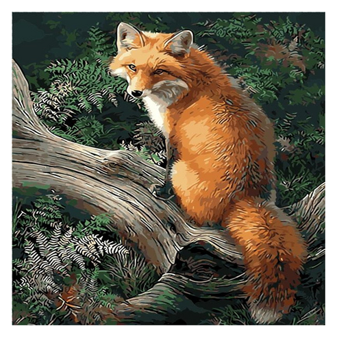 쿠미핸즈 취미 동물 캔버스형 보석 십자수, 02 여우, 1개