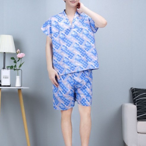 더톡톡 남성용 예쁜 샤워가운, 물방울 무늬, 1개