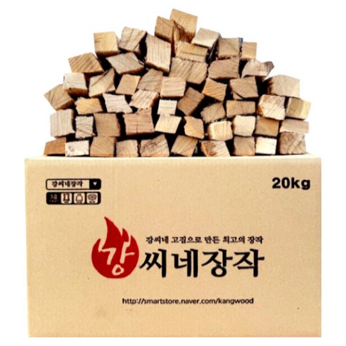 강씨네장작 3중방습 참나무 3차건조 캠핑장작, 20kg, 1개