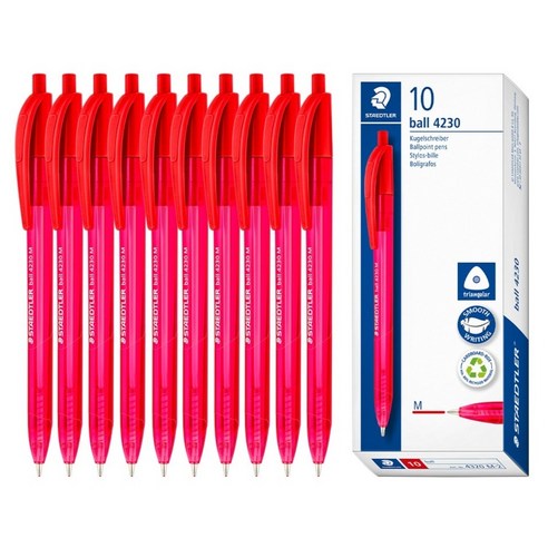 스테들러 4230 볼펜 1mm 10p, 빨강, 1개