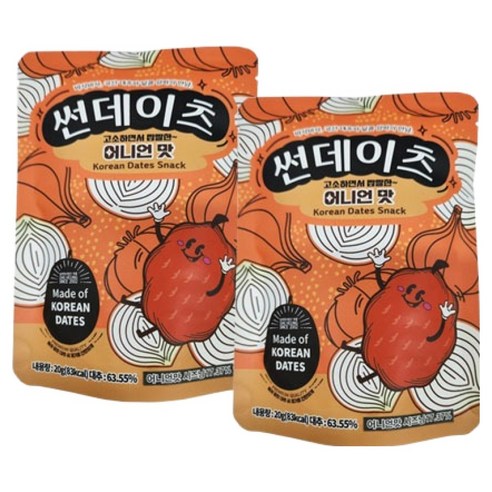 썬데이츠 대추스낵 어니언맛, 20g, 2개