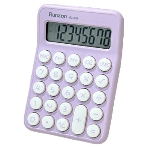 솔솔담다 파스텔 컬러 사무용 계산기 836, 퍼플, 1개