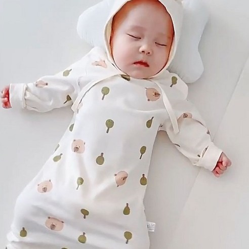 유아용 올데이 코튼면 슬립색 수면조끼