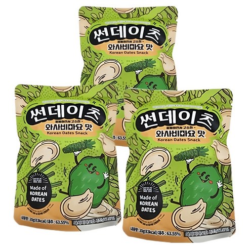 썬데이츠 대추스낵 와사비마요맛, 20g, 3개