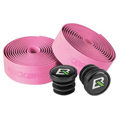 락브로스 자전거 핸들바 미끄럼방지 바테이프 2p + 바엔드캡 2p 세트 GH-08, 핑크(GH-080), 1세트