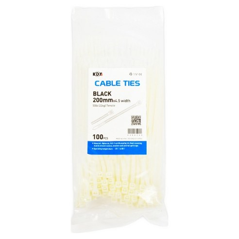 케이디와이 케이블타이 소포장 100p, 백색, 1개