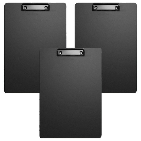 재마로 오피랩 PP 컬러 클립보드 A4 31.5 x 22.5 cm, 블랙, 3개