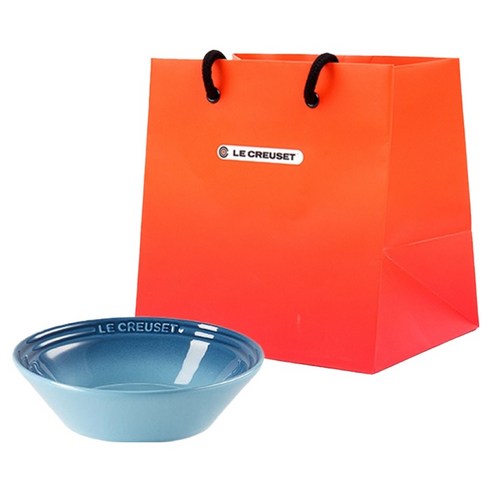 르크루제 네오 얕은 디쉬 16cm + 쇼핑백, 마린, 1개, 디쉬 + 쇼핑백