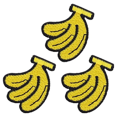 동대문단추왕 열접착식 자수 와펜 패치, 바나나, 3개