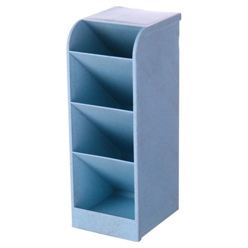 덴빌리어 심플한 책상정리 수납함 대 8.5 x 9 x 20.3 cm, 블루, 1개