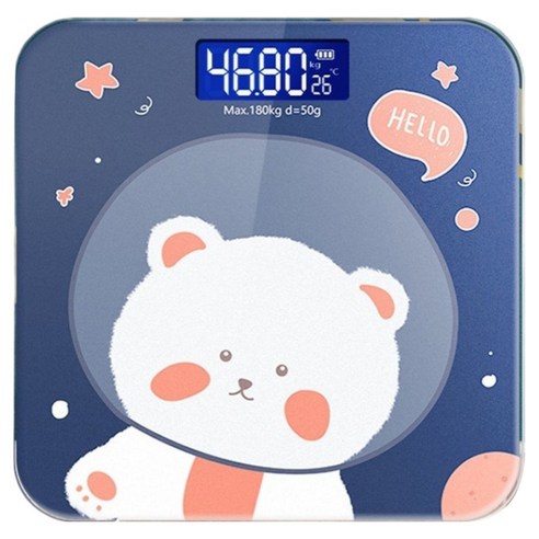 카니아 컴팩트한 체중계 26 x 26 cm 배터리 타입, 우주곰, 1개