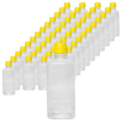 대경 P 직사각 소스통 + 노랑캡, 70개, 480ml