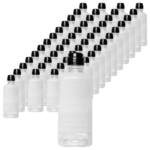 대경 P 직사각 소스통 + 검정캡, 50개, 480ml