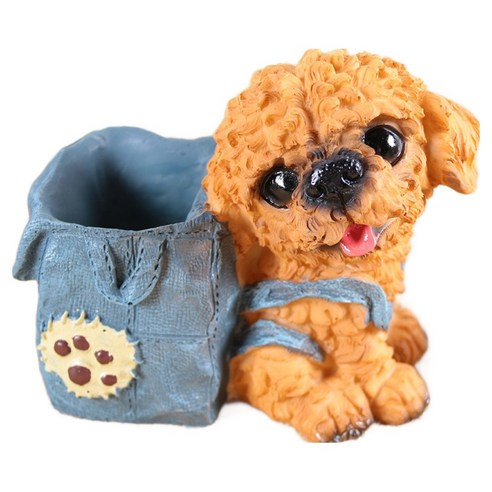 루네타 강아지 펜꽂이, 브라운, 1개