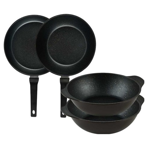 퀸센스 디너 후라이팬 4종 세트 4개, 브라운, 1세트, 후라이팬 28cm + 궁중팬 28cm + 파티웍 28cm(2p)