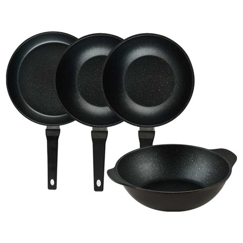 퀸센스 디너 후라이팬 4종 세트 4개, 브라운, 1세트, 후라이팬 28cm + 궁중팬 24cm(2p) + 파티월 28 cm