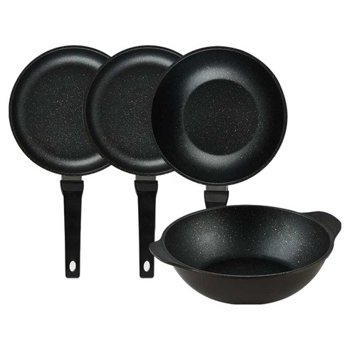 퀸센스 디너 후라이팬 4종 세트 4개, 브라운, 1세트, 후라이팬 24cm(2p) + 궁중팬 24cm + 파티웍 28cm