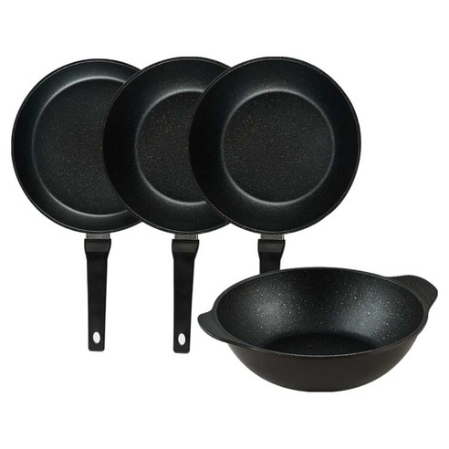 퀸센스 디너 후라이팬 4종 세트 4개, 브라운, 1세트, 후라이팬 28cm + 궁중팬 28cm(2p) + 파티웍 28cm