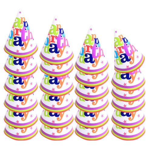비에이비오 파티스타 생일 고깔 모자 6p x 4개 세트, 혼합색상, 1세트