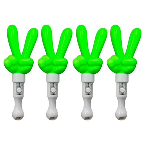 파티공구 LED 손가락브이 응원봉, 그린, 4개