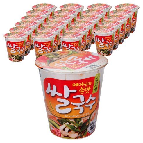 백제 미니컵 쌀국수 김치맛, 58g, 24개