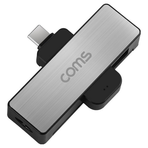 Coms C타입 USB 겸용 스마트 IC 카드리더기, 실버, 1개, ZK192