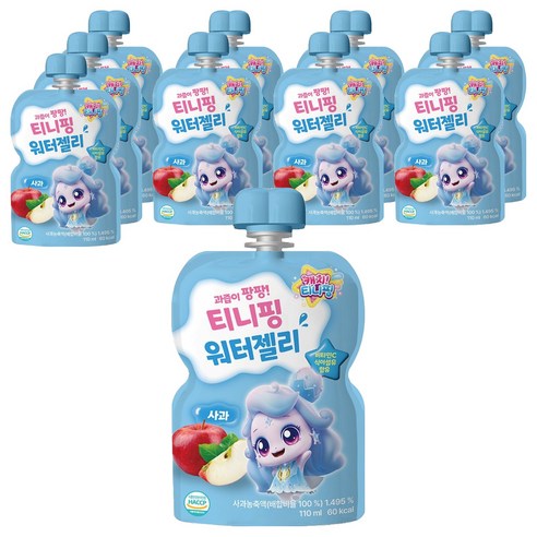 티니핑 워터젤리 사과, 110ml, 10개