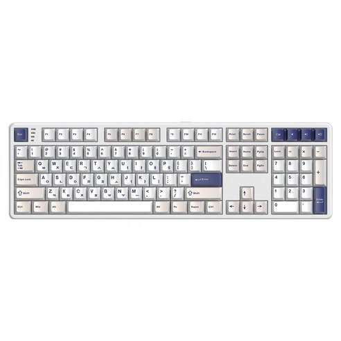 한성컴퓨터 저소음 가스켓 3모드 폼떡 유무선 기계식 키보드, 오션화이트, GK798 PRO, KTT저소음블루