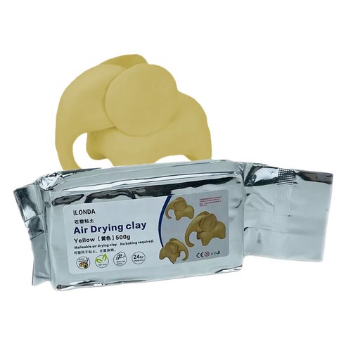 도도리빙 전문가용 공기건조 컬러점토 500g, 옐로우, 1개