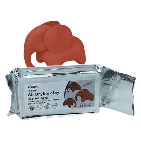 도도리빙 전문가용 공기건조 컬러점토 500g, 레드, 1개