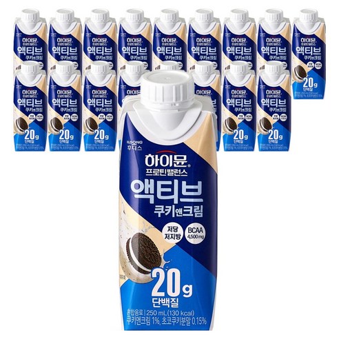 하이뮨 일동후디스 프로틴 밸런스 액티브 쿠키앤크림, 250ml, 18개