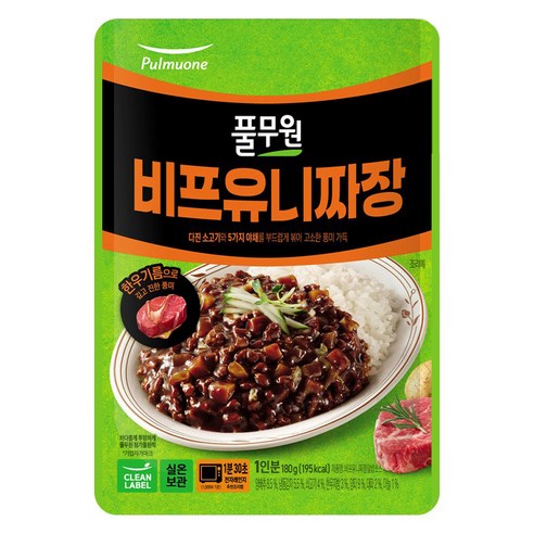 풀무원 비프유니짜장 덮밥소스, 180g, 1개