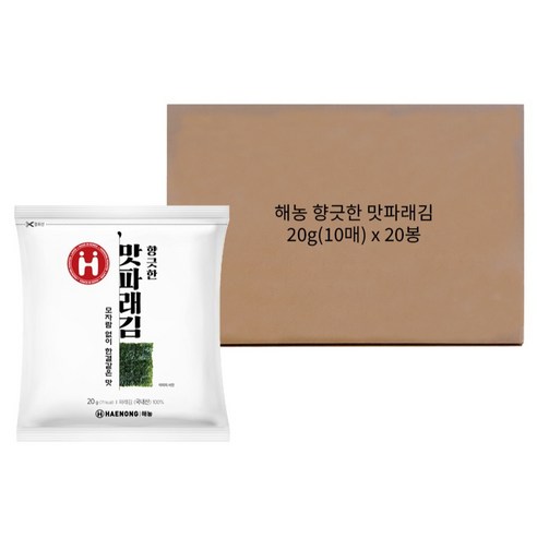 해농 향긋한 맛 파래김 10매, 20개, 20g
