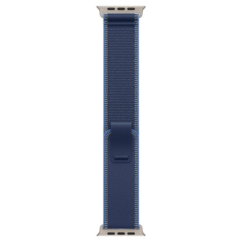 Apple 정품 2025 애플워치 트레일 루프, 블루/내추럴 티타늄, 1개, 49mm, M/L