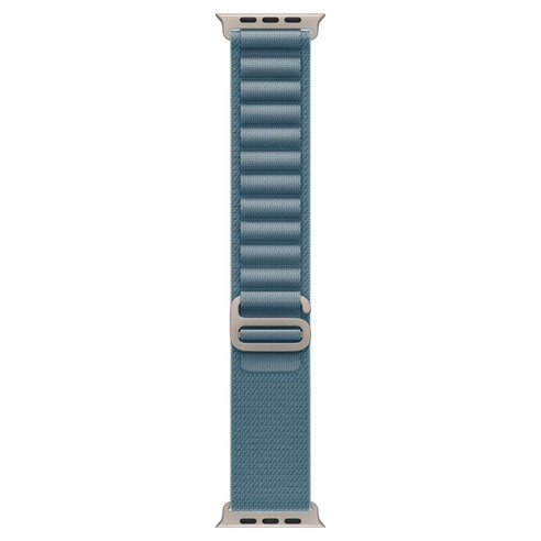 Apple 정품 2025 애플워치 알파인 루프, 라이트 블루/내추럴 티타늄, 1개, 49mm, Medium