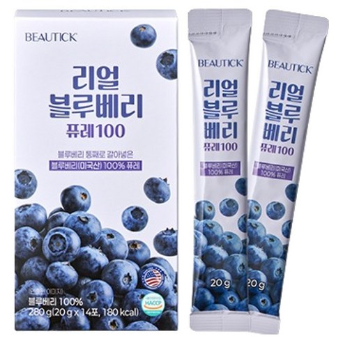 뷰틱 리얼 블루베리 퓨레 100 14p, 280g, 1개