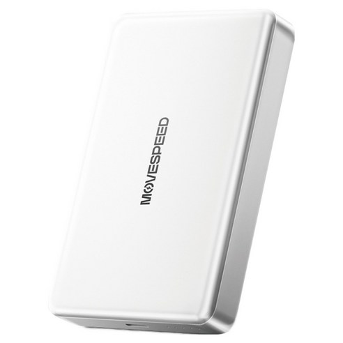 무브스피드 20W 맥세이프 무선 충전 보조배터리 10000mAh, 스노우 화이트, YSPBW10